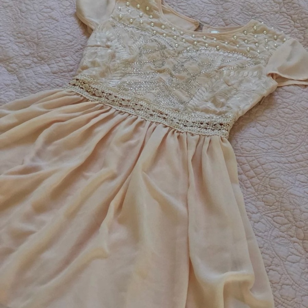 francesca's blush "alisia embroidered dress"